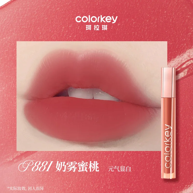 Colorkey Watery Matte Lipgloss Waterproof Non-stick Easy to Color Liquid Lipstick 1.8ML Lipsticks Cosmetics Makeup