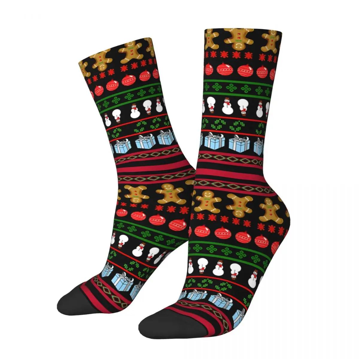 Retro Celebrate Men's compression Socks Unisex Christmas Harajuku Seamless Printed Novelty Crew Sock