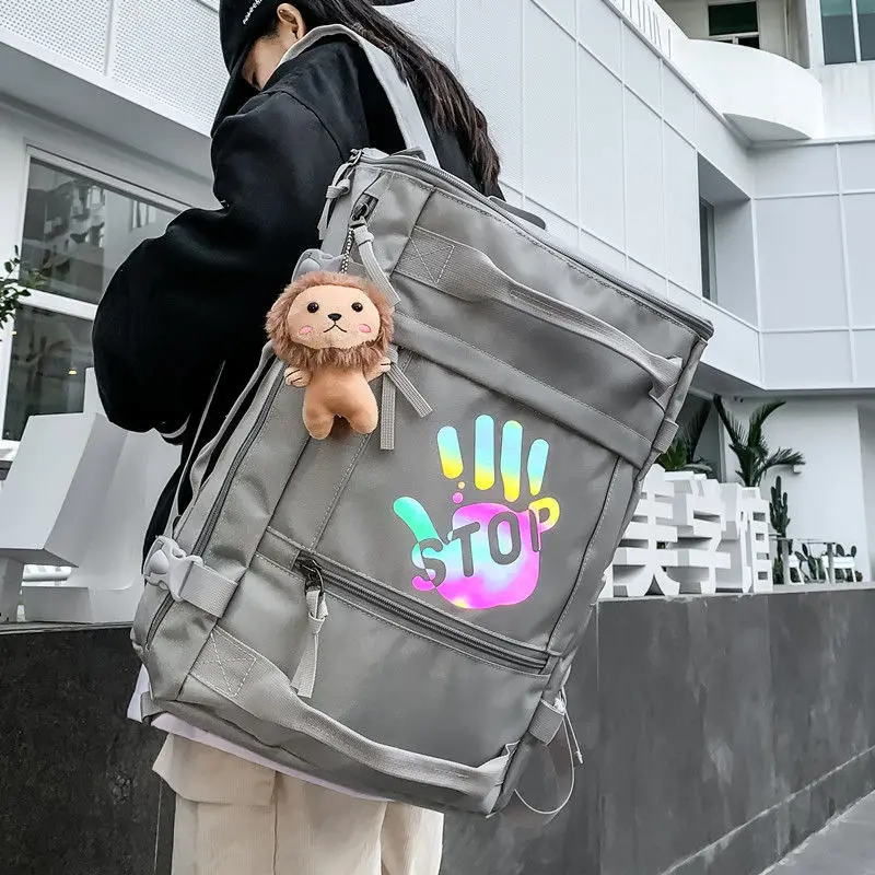 Holographic Backpack For Teenage Girls Men Big-capacity Computer High School Bags Student Backpack Korean Style Bookbag Bag Pack