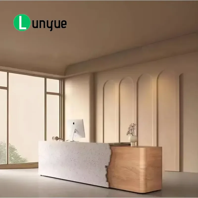 Modern Company Front Desk Reception Counter Cashier Table Office Furniture for Business Lobby Store Commercial Use Stylish