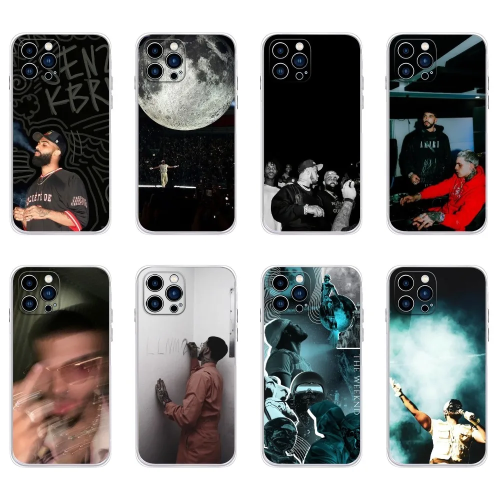 

A-Anuel AA Rappers Phone Case For IPhone 15,14,13,11,12 Pro Max Mini X XR XS 7,8 Plus SE Transparent Cover