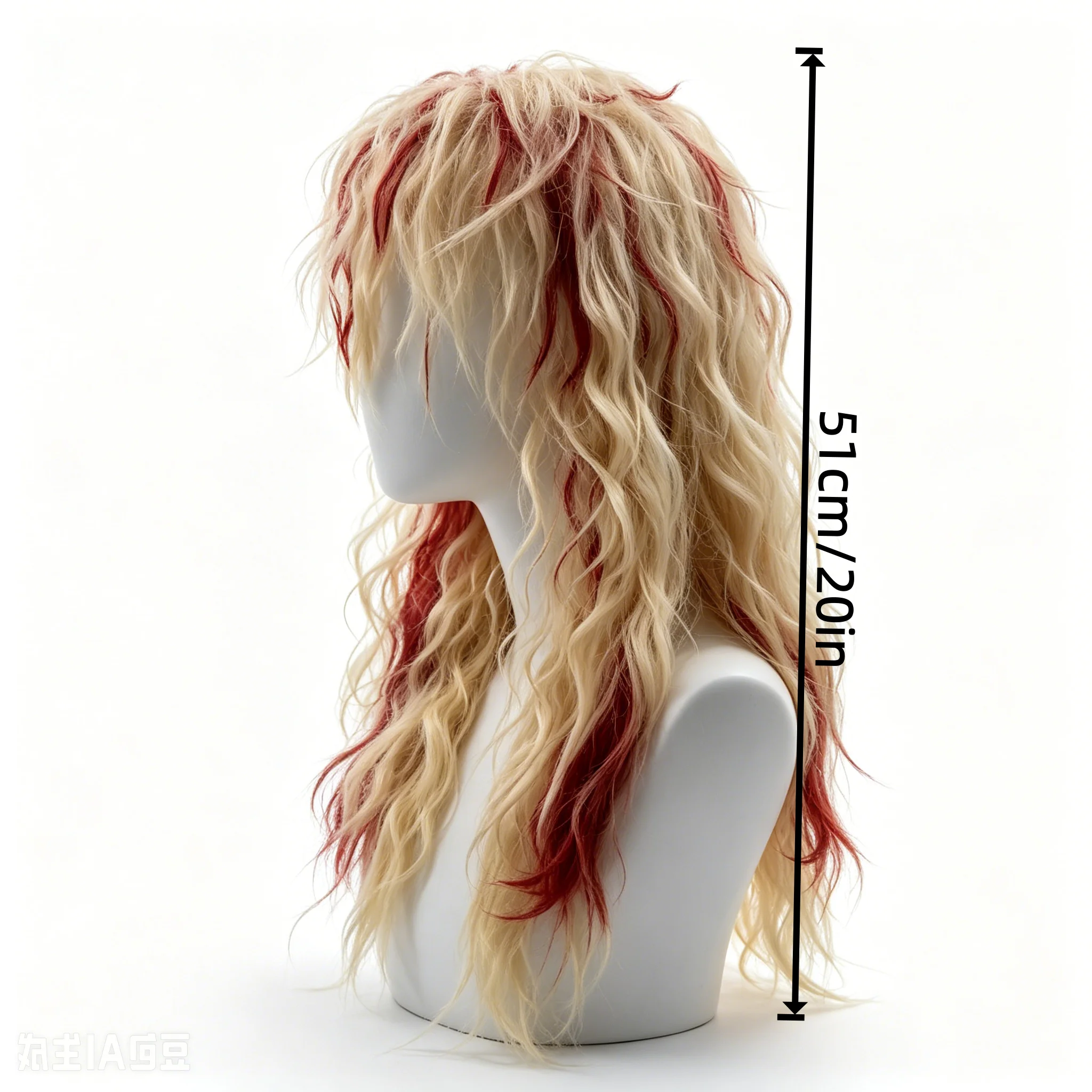 Rock Style Fashionable Synthetic Wig, Unisex, Heat-Resistant Fiber, Suitable for Birthday Parties, Role-Playing, Carnival