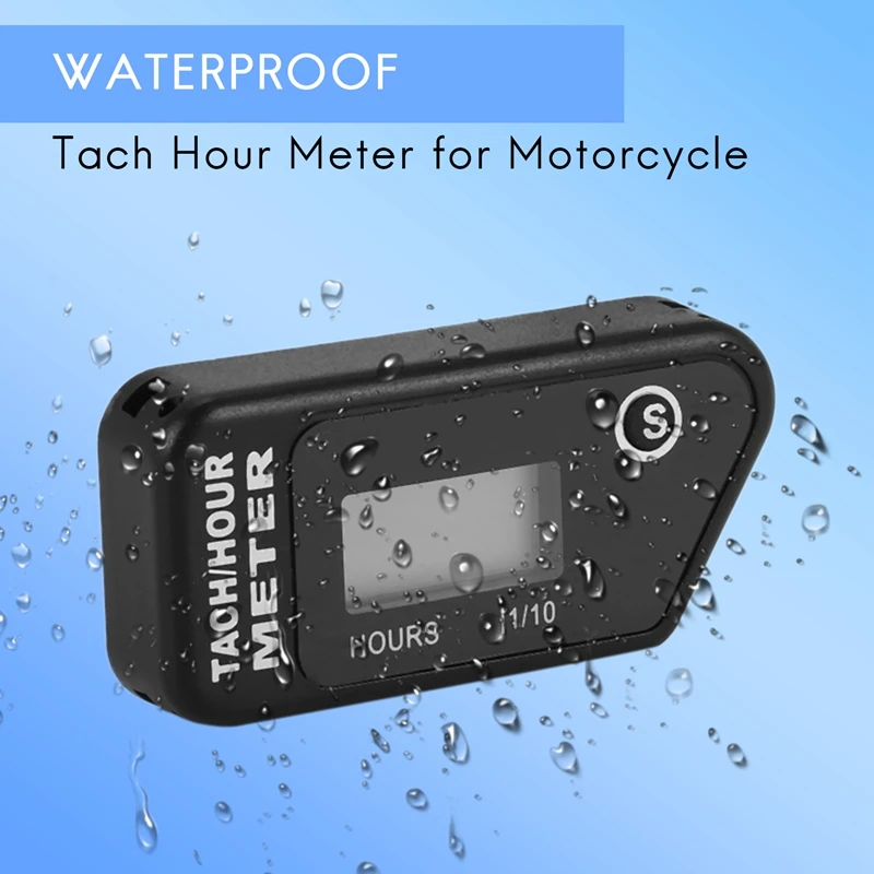 Resettable Hour Meter Digital Tachometer For Outboard Motor Lawn Mower Motocross Motorcycle Marine Chainsaw Pit Bike Hm016r