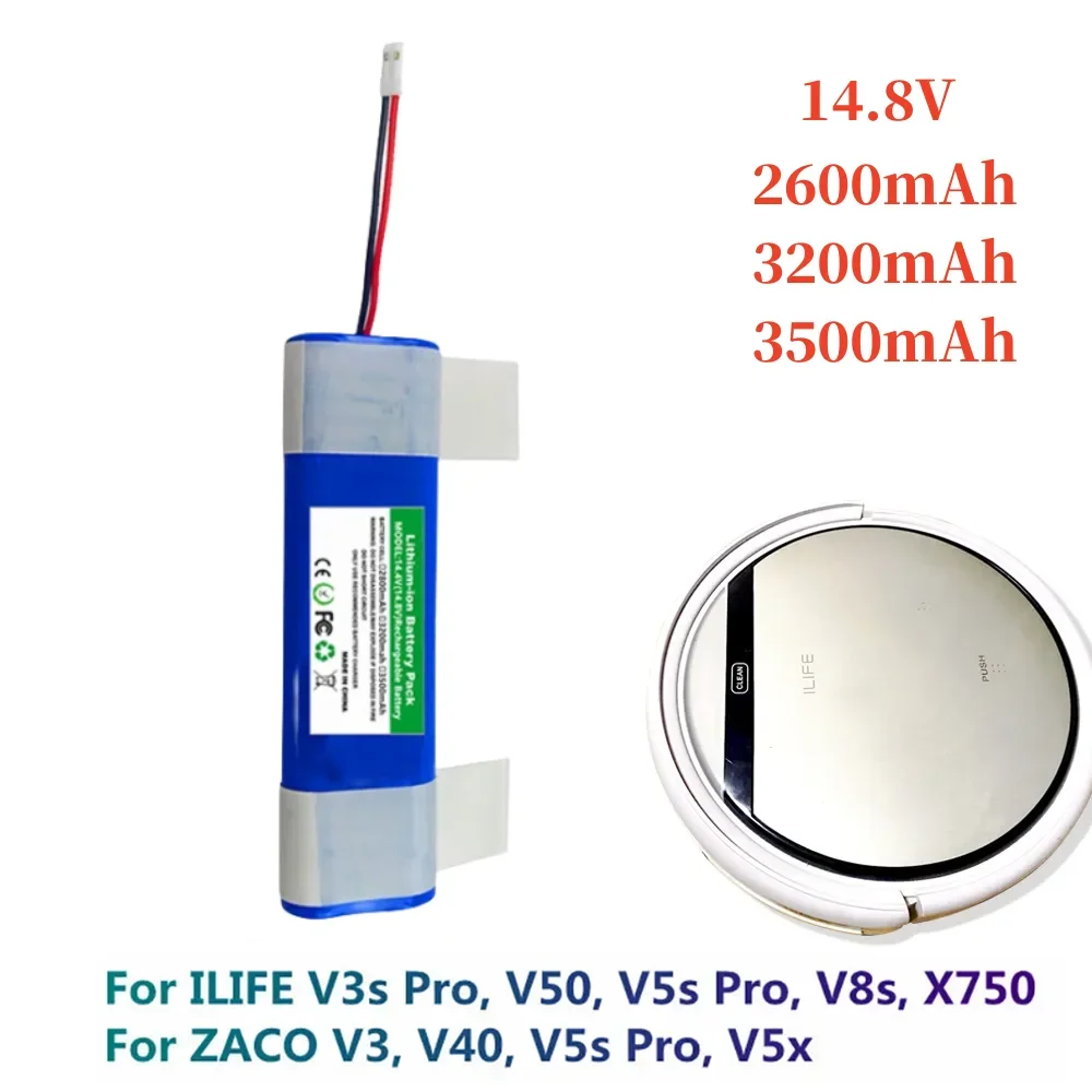 Rechargeable Lithium ion Battery for Bagotte,Goovi,Bobsweep,Robot,ILIFE V3s Pro, V50,V55, V5s Pro, V8s, X750 Vacuum Cleaner