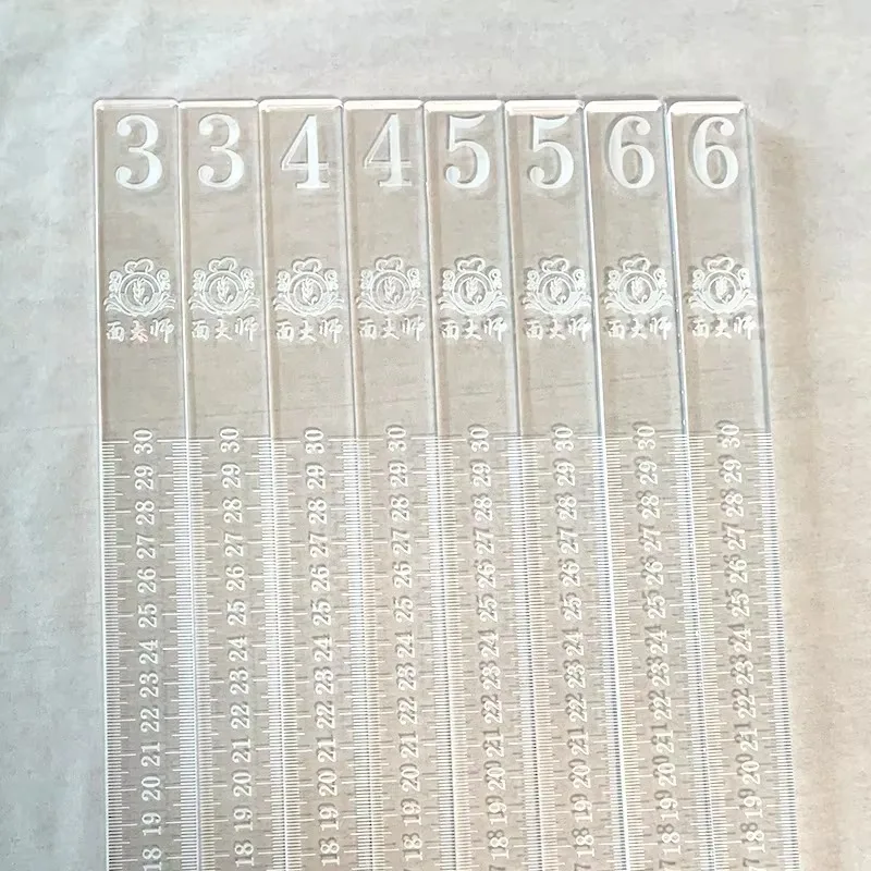 2PCS 3/4/5/6 MM Baking Leveling Ruler Acrylic DIY Biscuit Balance Ruler Transparent Rolling Pin Guides Ruler Pottery Clay Tools