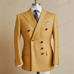 New Gold Men Blazer Business Formal Office Coat Casual Work Prom Single Jacket Wedding Party Fashion Male Suit D23