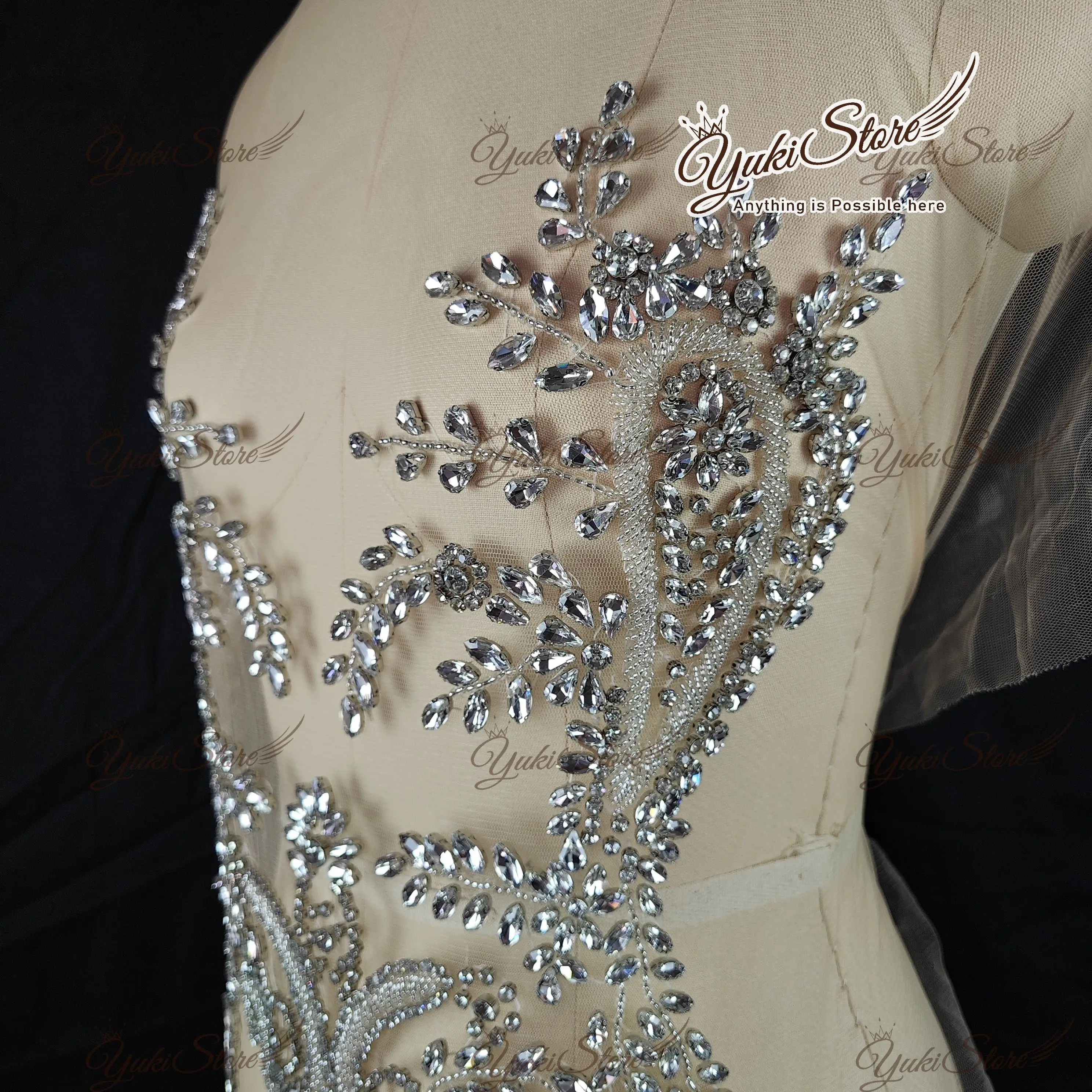 Newest wedding dress cocktail dress Beautiful Quality Perfect Material Sexy Lady Silver Diamond Bodice Applique JY091