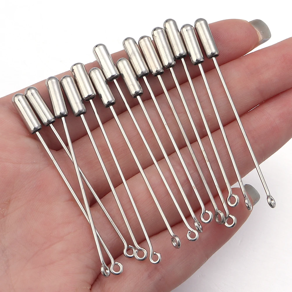 10 Stück/Set Rhodiumfarbene Broschen-Anstecknadeln, Trendige Sicherheitsnadeln für DIY Reversabzeichen, Hut-Broschen, Bastelzubehör
