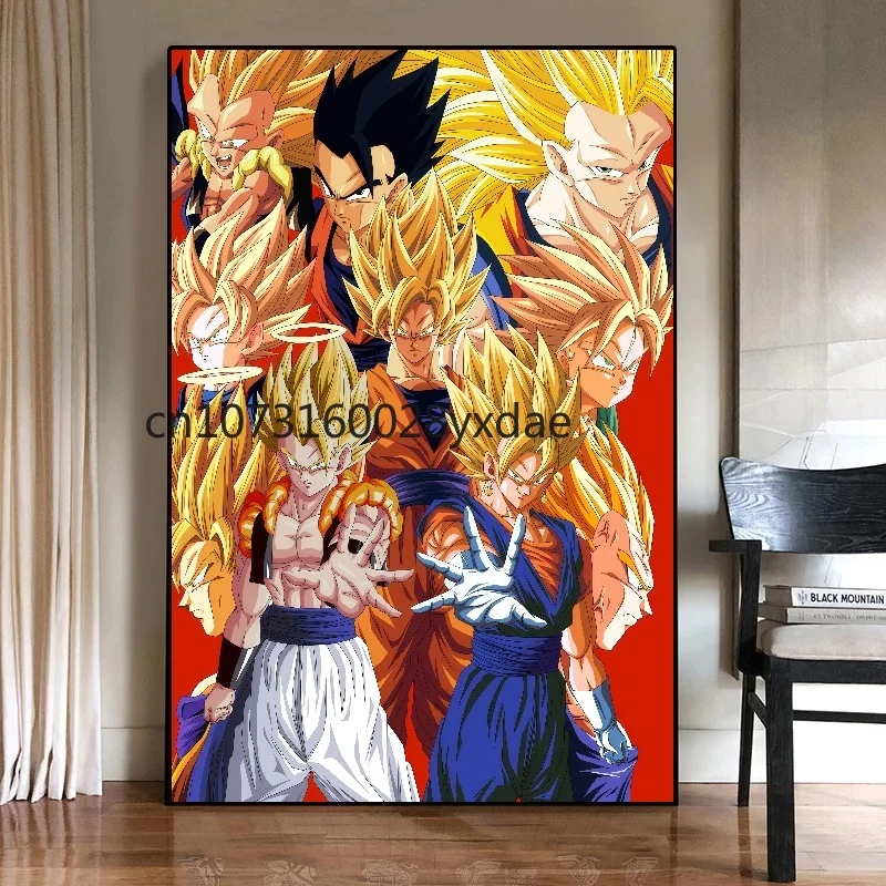 キャンバスアート壁ドラゴンボール悟空絵画ギフト漫画のキャラクター画像ぶら下げ子供アクションフィギュア現代リビングルームのポスター