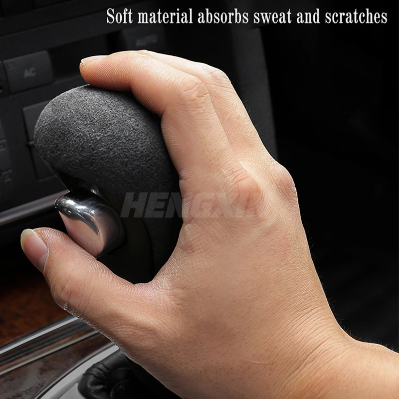 Car Gear Shift Knob Cover Decals Protector Trims Stickers For Audi A4 A5 A6 Q5 Q7 B8 8KH Suede leather Interior Auto Accessories