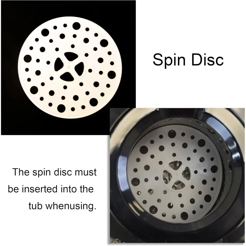 مجفف دوار محمول 3200 دورة في الدقيقة - سعة 22 رطلًا، طبلة من الفولاذ المقاوم للصدأ وحافظة خارجية، 110 فولت - رمادي داكن أنيق - جديد