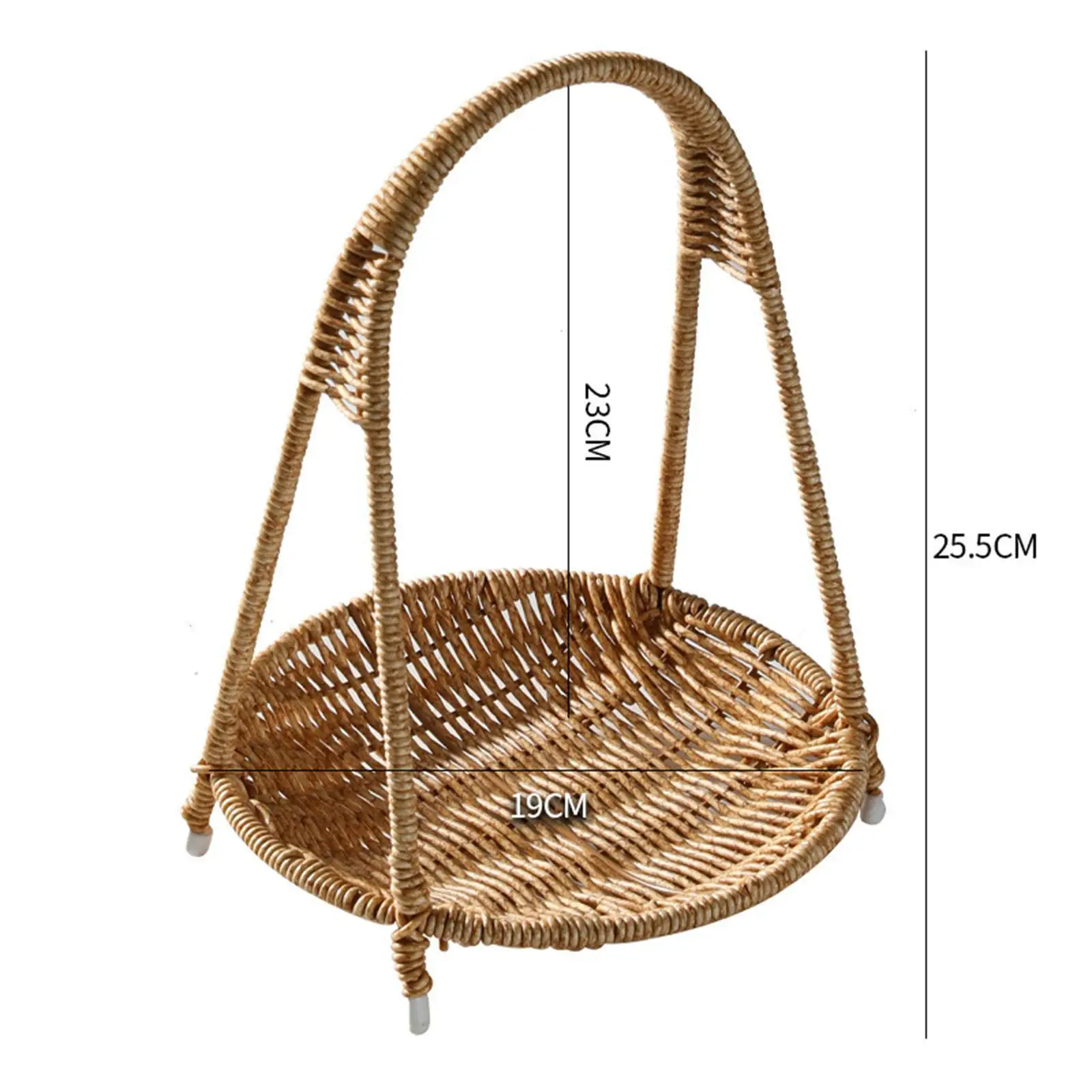 Kitchen Fruit Basket Bowl Rattan Multi-purpose Organizer Display Rack for Dining Table Decor and Accessory Kitchen