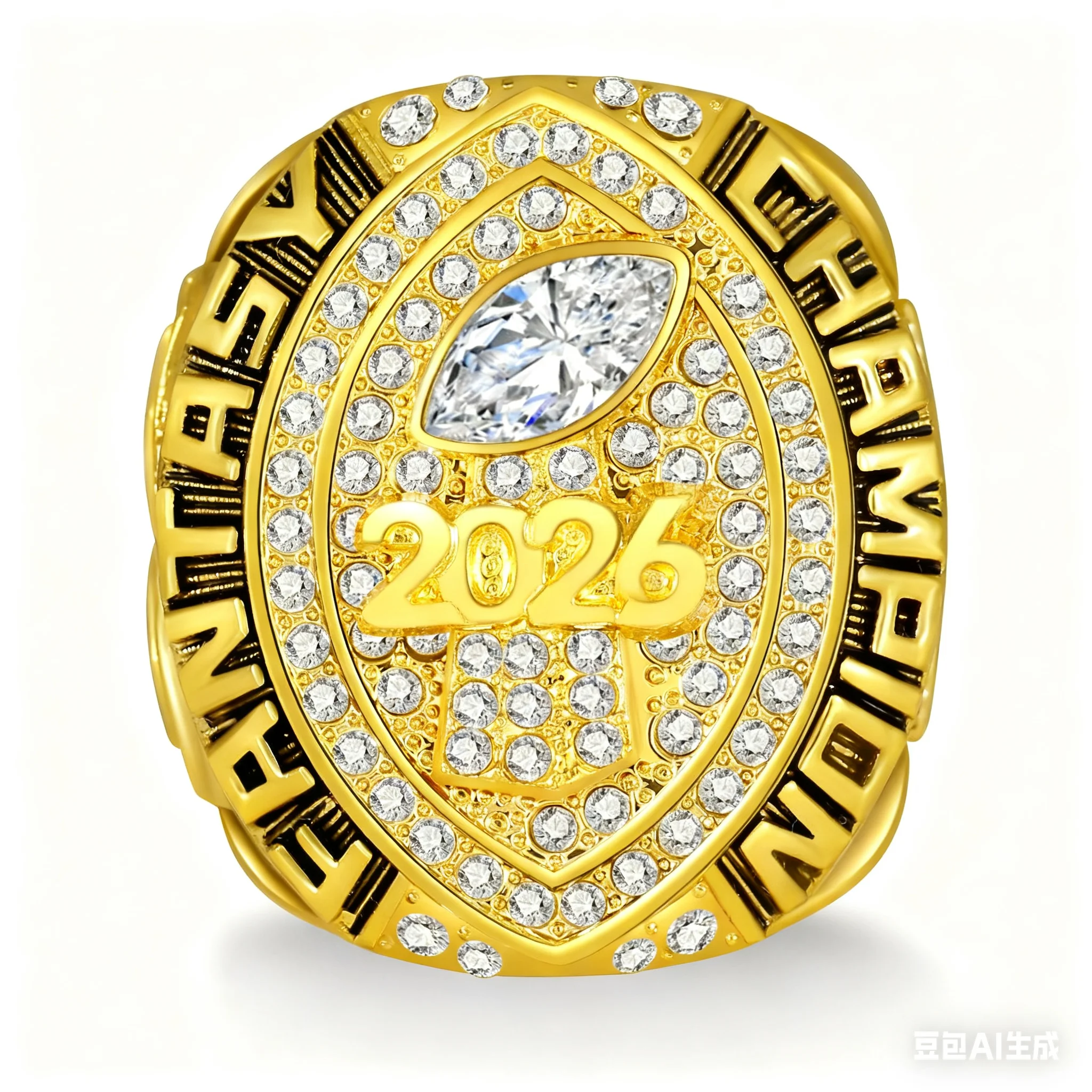 خاتم بطولة كرة القدم الخيالي لعام 2026 مخصص لبطولة الموضة الذهبية هدية عيد ميلاد للرجال