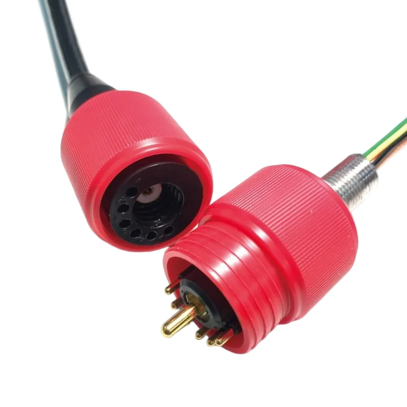 IP68 Customizable Electrical Coaxial Waterproof Connector Remote Control Diving Deep-sea Seabed 6E1C Brass Gold Plating