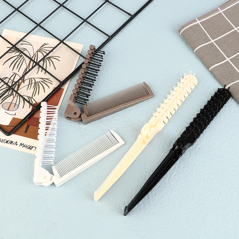 1 قطعة 2 في 1 السفر المحمولة موضة مشط الشعر للطي مكافحة ساكنة البلاستيك مشط فرشاة شعر جيب مدمج مشط الشعر