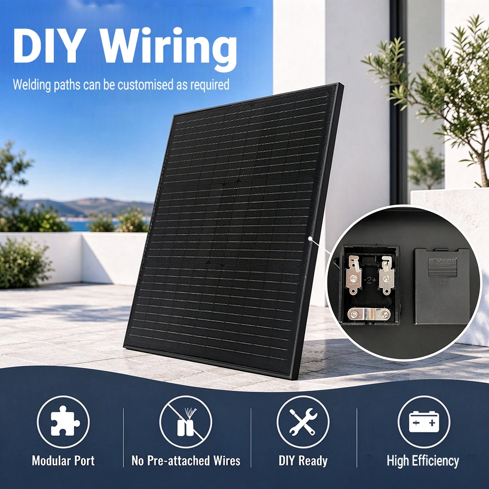 Newly upgraded 50W RV solar panel, outdoor portable solar panel, high conversion rate, monocrystalline silicon material