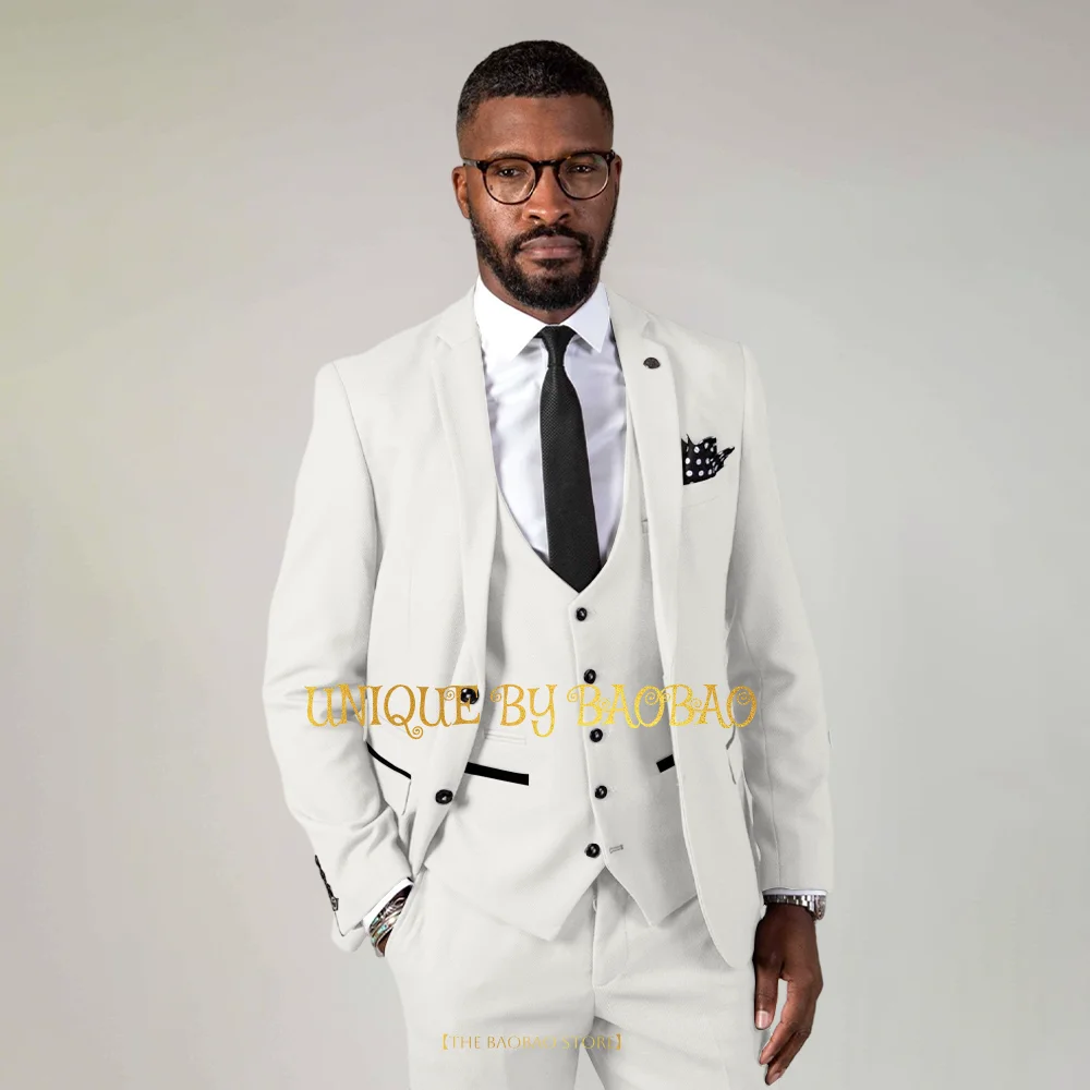 Grey men's suit 3-piece set (jacket+vest+pants) daily attire for formal occasion wedding Thanksgiving Xmas prom cocktail party