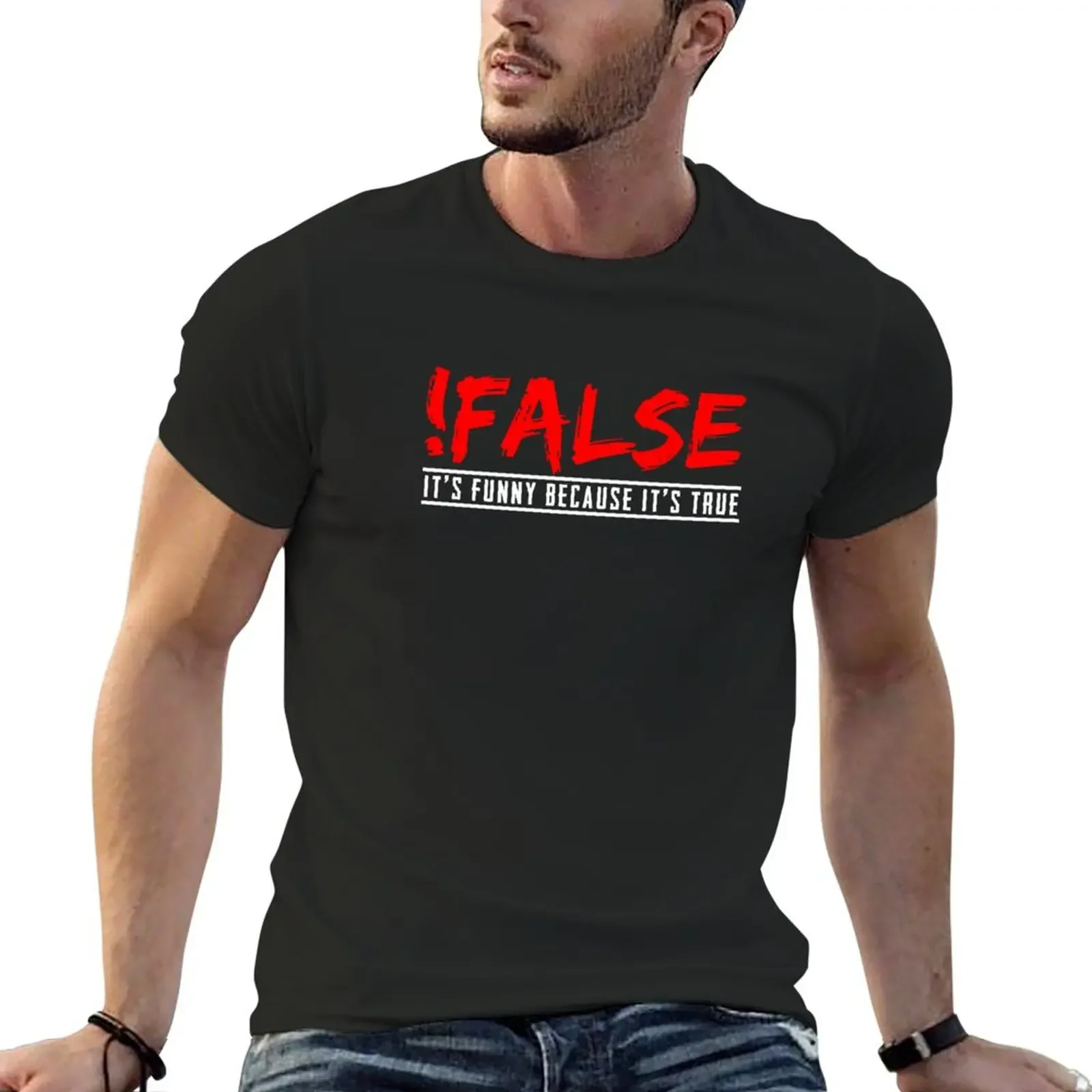 

!False True Programming Software Development Geek IT T-Shirt designer shirts anime shirt summer tops clothes for men