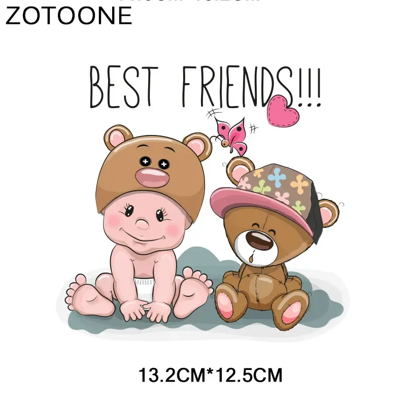 ZOTOONE Cute Baby Bear Owl Iron on Pathes for Clothing DIY Heat Transfers Print on T-shirt Dresses Washable Stickers for Kids  G