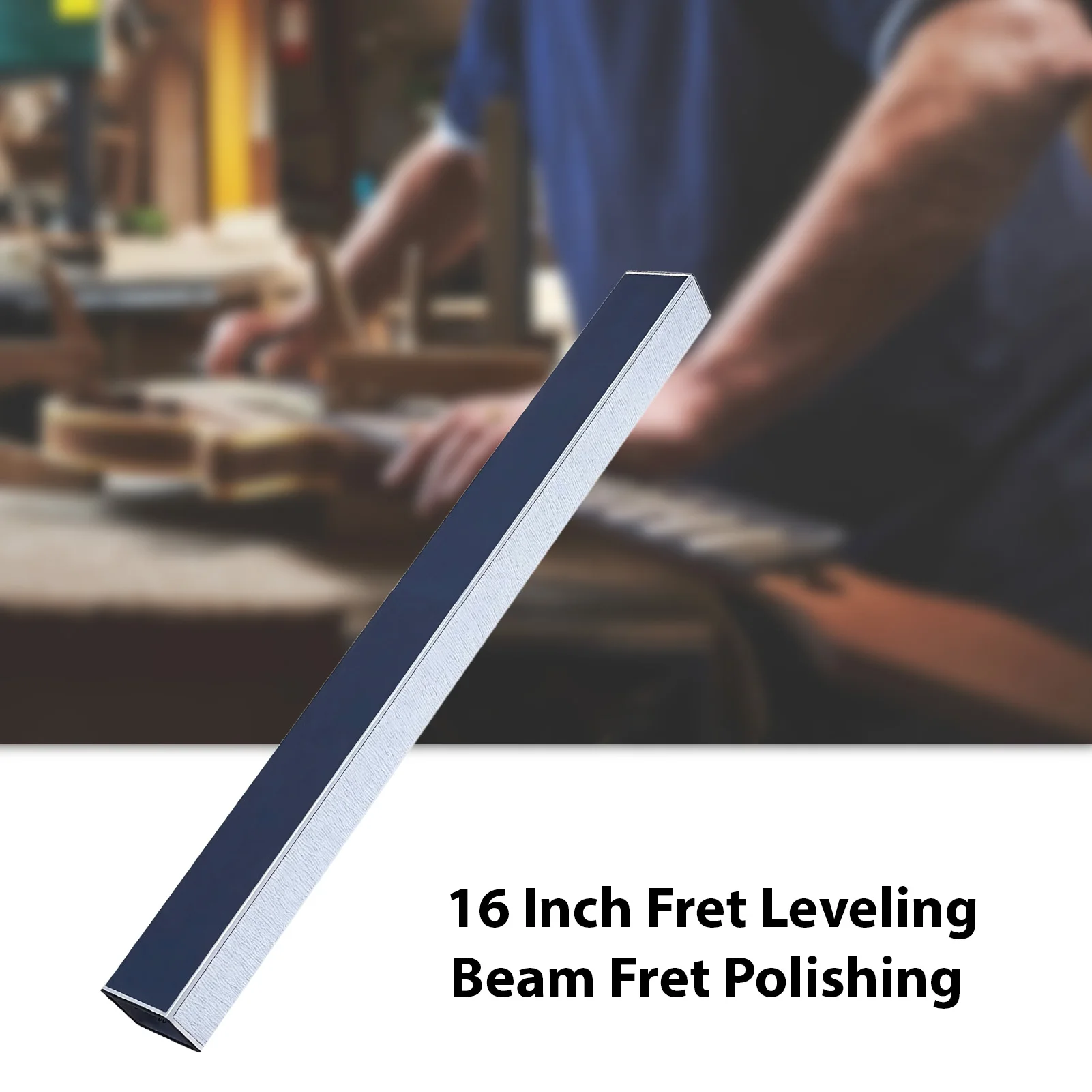 16 Inch Guitar Bass Fret Leveling Beam Fret Polishing Tool with 4 Sandpapers for Guitar Bass Neck Repair Aluminum Alloy Durable