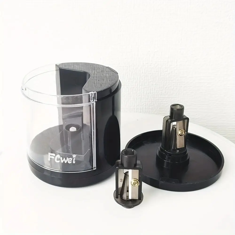 براية قلم رصاص كهربائية أسطوانية بسيطة ، إكسسوارات مكتبية صغيرة محمولة ، مناسبة للمدرسة والمكاتب ، 1 * *