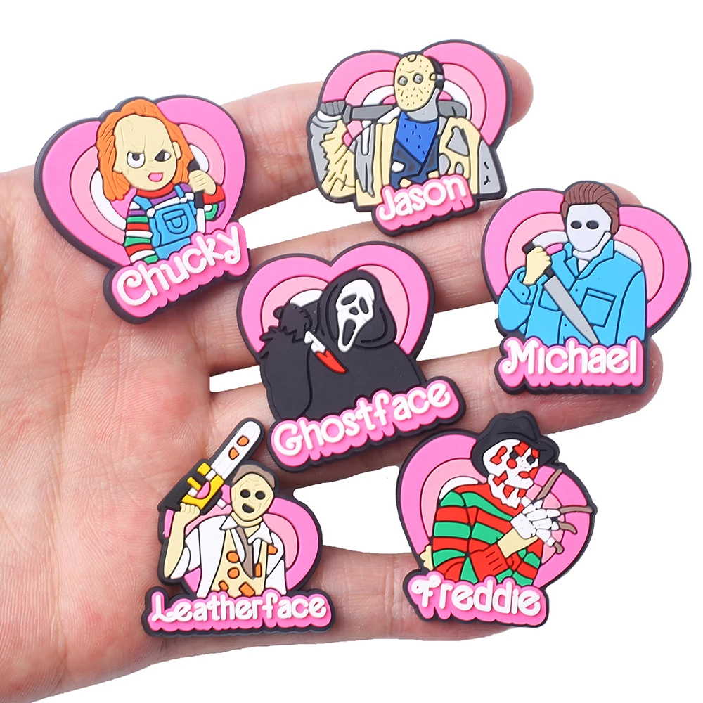 

1pcs Pink Halloween Series Shoe Charms Accessories Shoe Decorations Fit Wristband Classic Clog Charms Party Present