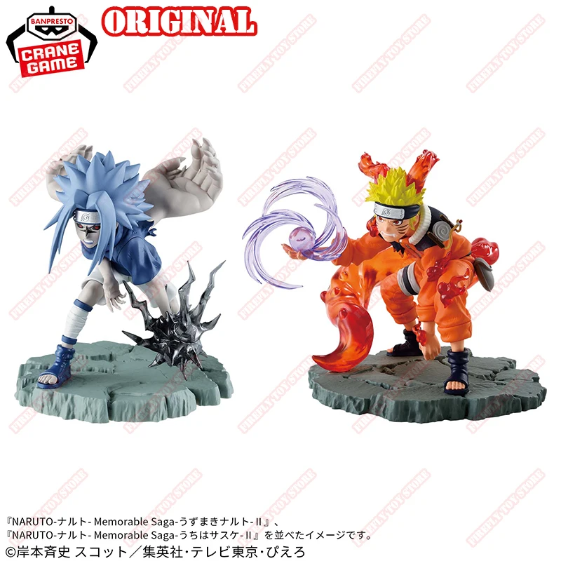 

BANDAI Original Naruto Animation Comics Peripheral Toys Memorable Saga Naruto Sasuke Anime Action Model Figures Collection