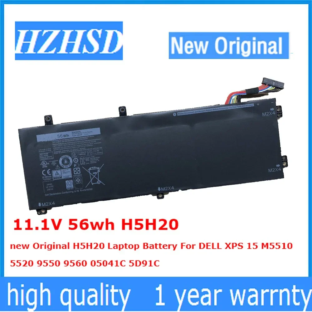 11.1V 56wh H5H20 Original Laptop Battery For DELL XPS 15 9560 9570 15-9560-D1845 Precision M5520 5530 M7R96 05041C 5D91C