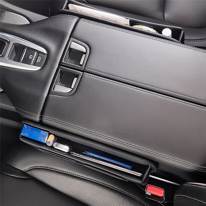

F9-Car Seam Center Control Seat Space Filling Leather Car Organizer Multi Card Texture Car Bag, Adjustable Space Organizer Durab
