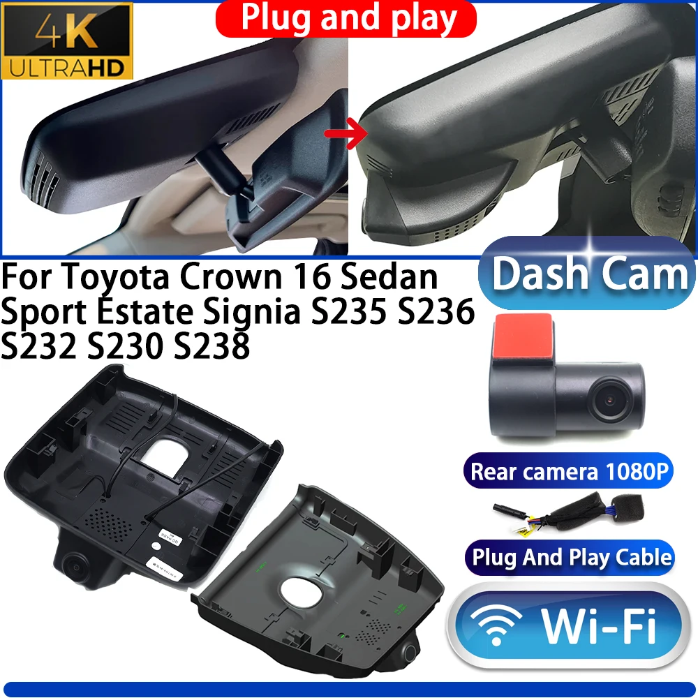 

HighCity For Toyota Crown 16 Sedan Sport Estate Signia S235 S236 S232 S230 S238 Dash Cam Camera DVR Plug And Play Video Recorder
