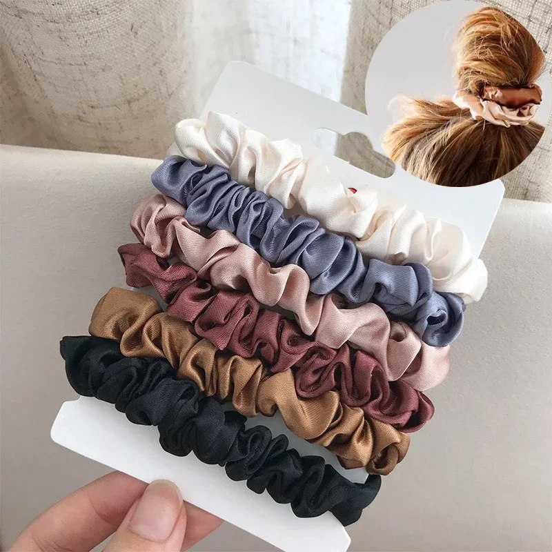 

6pcs Satin Hair Scrunchies for Women - Softer Than Silk Scrunchies for Hair | Satin Scrunchies for Girls |