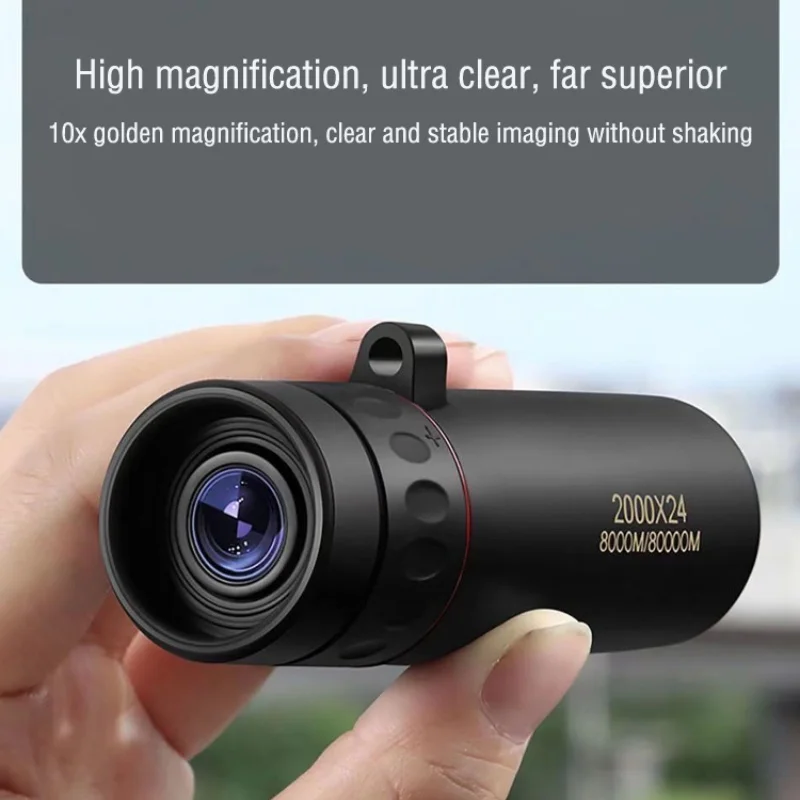 Outdoor 2000x25 HD Monocular Telescope Mini Portable Mobile Phone Telescope with Holder Camping Hunting Birdwatching Telescopes