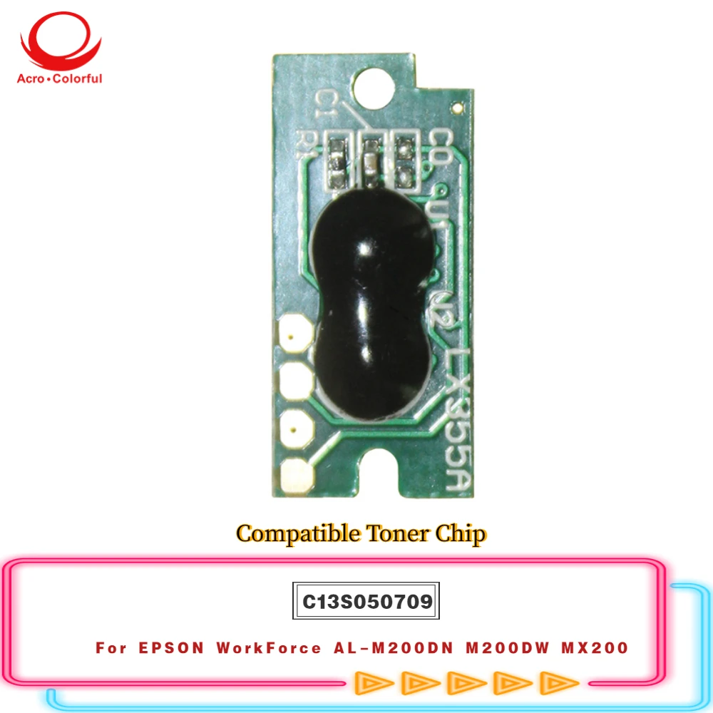 2.5K C13S050709 Toner Cartridge Chip For EPSON WorkForce AL-M200DN M200DW MX200 Printer