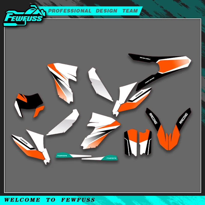 

Fewfuss For KTM Freeride 250 350 Full Graphics Decals Stickers Kits Custom Number Name Glossy Film Stickers
