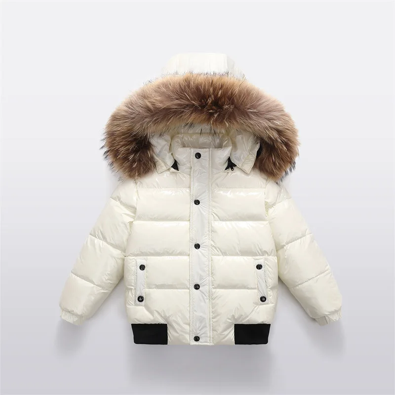 UNITIM Kinder-Daunenjacke für Mädchen mit Kapuze, glänzend, ohne Auswaschen, für Kleinkinder, Jungen, Wintermantel, dick, warm, für Neugeborene, Jungen, Parkas, Oberbekleidung – Detail 9
