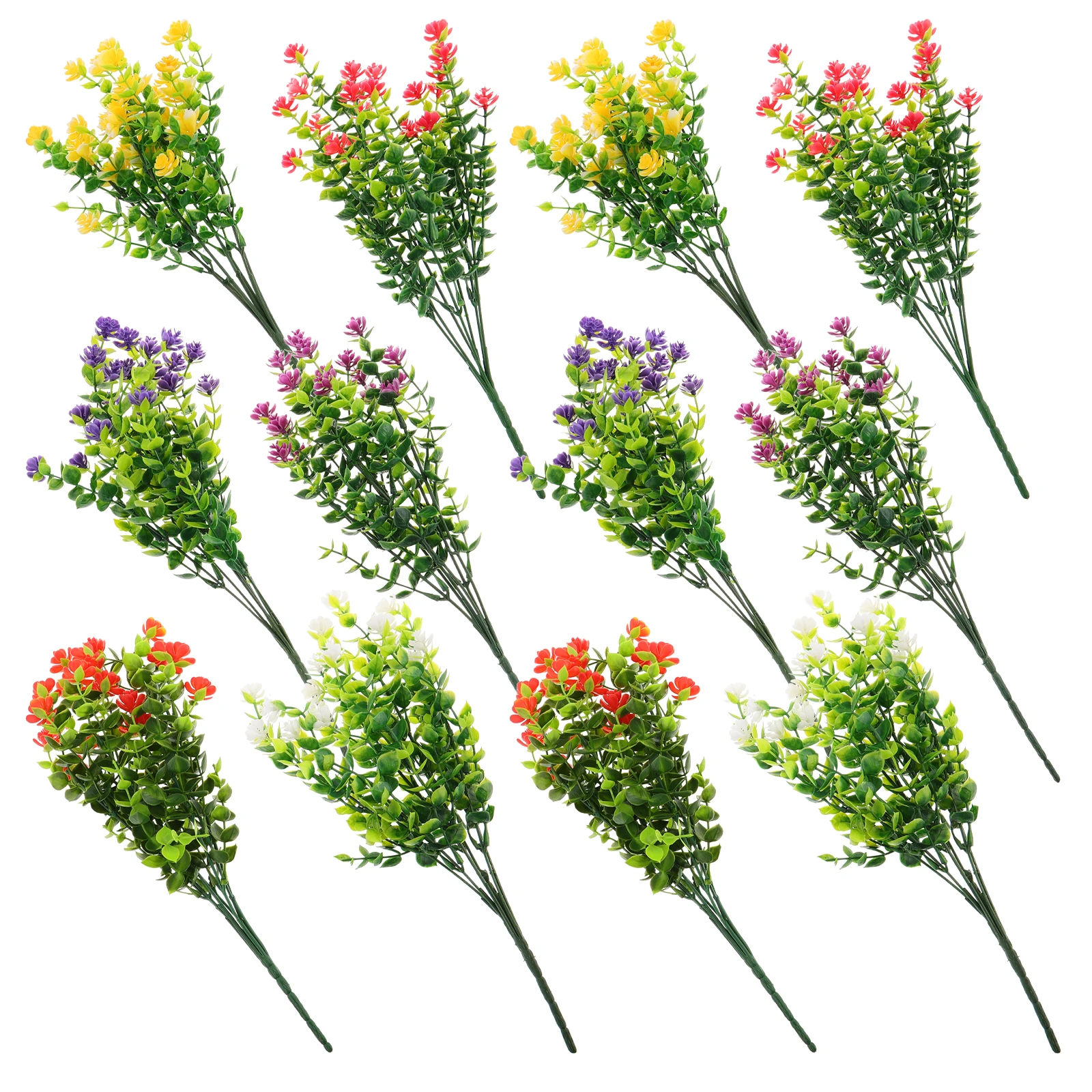 

12pc Artificial Plants High Realism Eucalyptus Stems Dried Plants Winter Flowers Decor Arrangement Greenery Stems