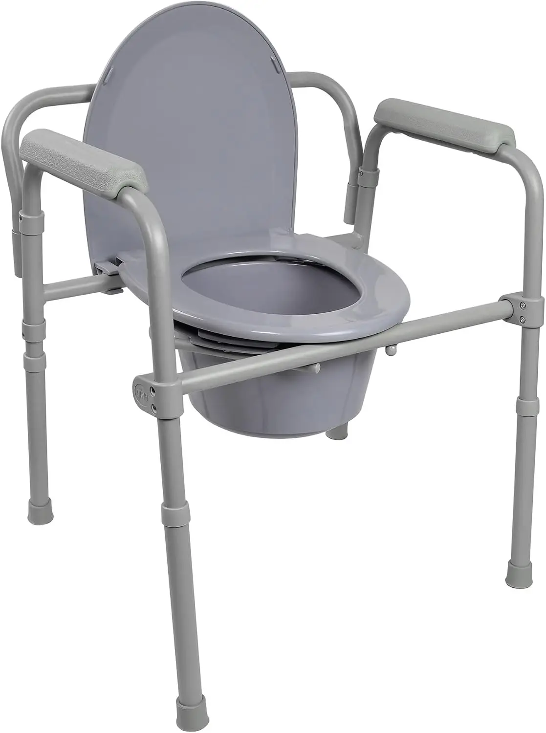 Folding Commode Chair with 7.5 qt Bucket, 13 1/2 in, 1 ct | Seat Width, Adjustable Height