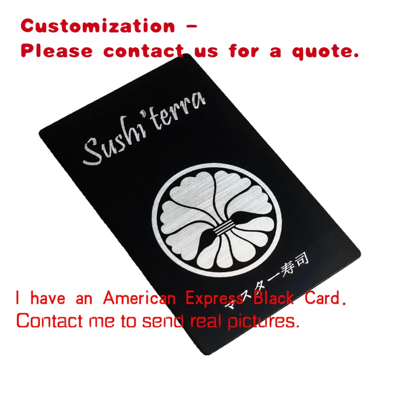 

custom.Elegant Business Card Full Black Matt Custom Stainless Steel Metal Business Card Membership Vi