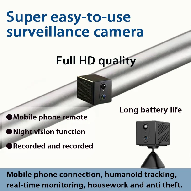 

Бренд D Спостережение Full Hd Камера Мини-монитор Камера обнаружения движения Без подключанки Без сверления Защита безопасности Ночное видение 360-градус Без слепых пятен Обнаружение Мини-камера Встроенная батарея Micro Sd Карта Петля Запись Запись Запись