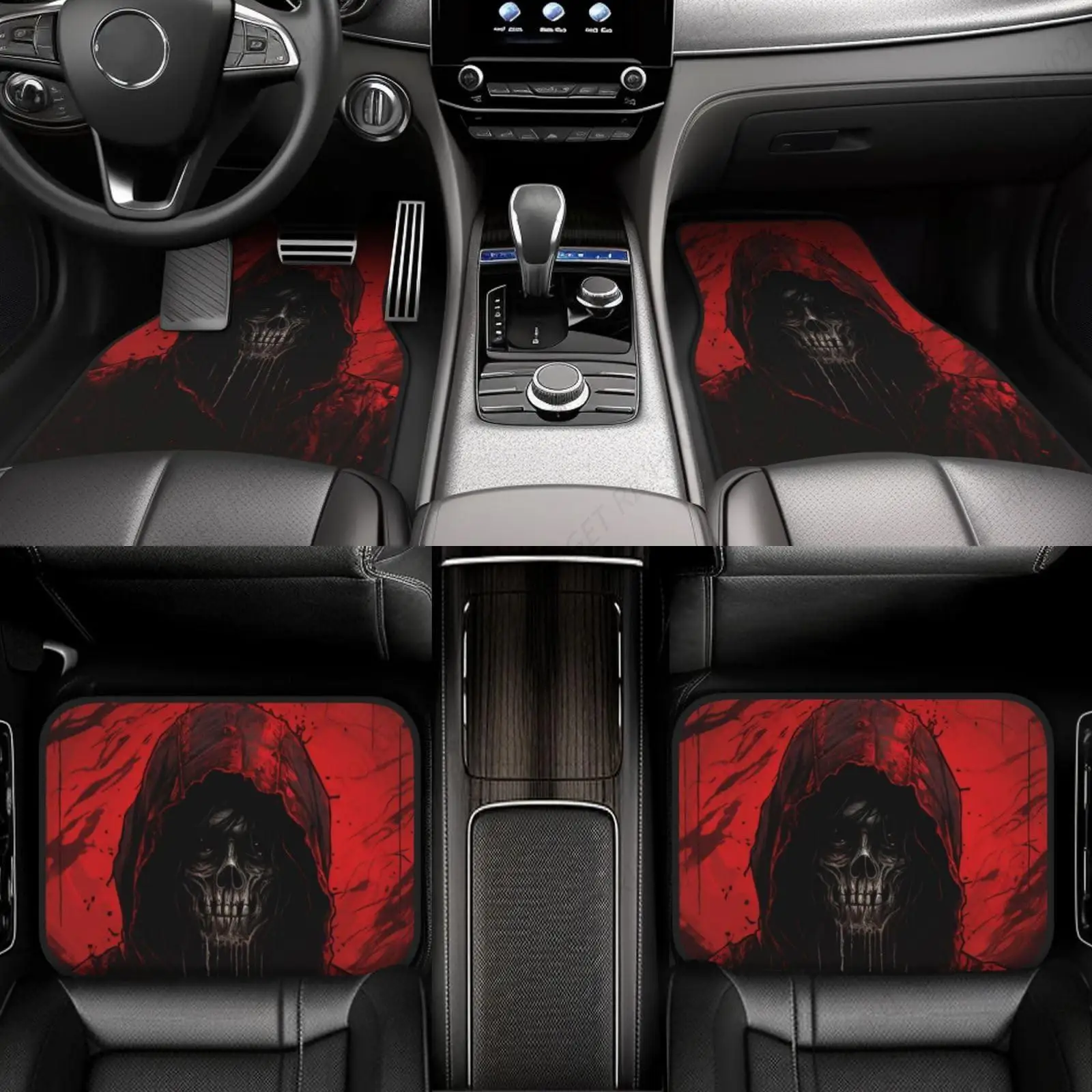 

Cool Skull Alfombrillas Para El Suelo L Coche Alfombrillas Universales Lanteras Y Traseras Juego Completo 4 Piezas Con Alfombri