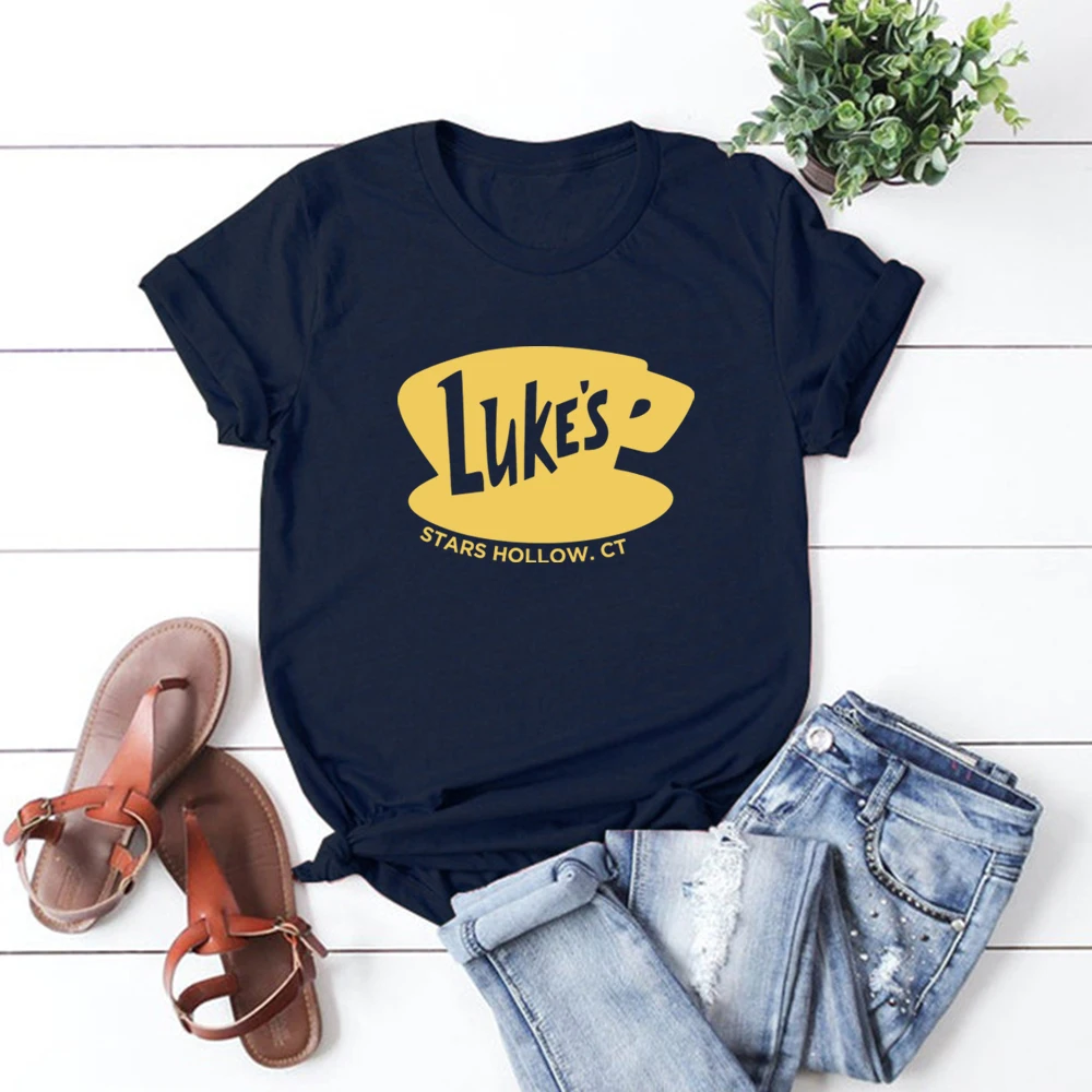 Luke\'s Diner Shirt Gilmore Girl Star Hollow Tshirt Coffee Lover T-shirt Tv Show Inspired Unisex Short Sleeve Tees Fans Merch