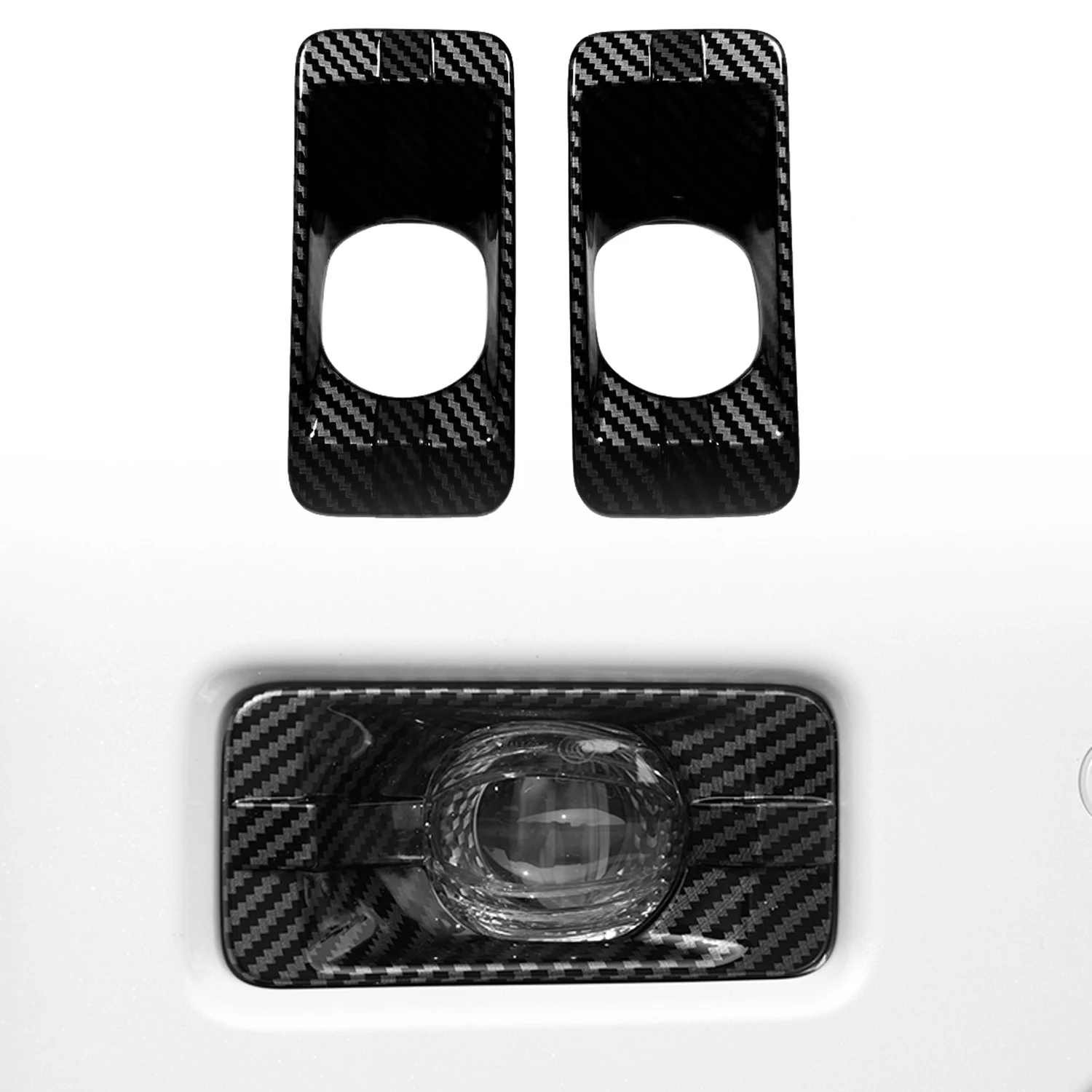 

For Toyota Prado LC250 2024 Car Accessories ABS Carbon Fiber Style/ Glossy Black/ Chrome Front Fog Light Cover Trim 2pcs