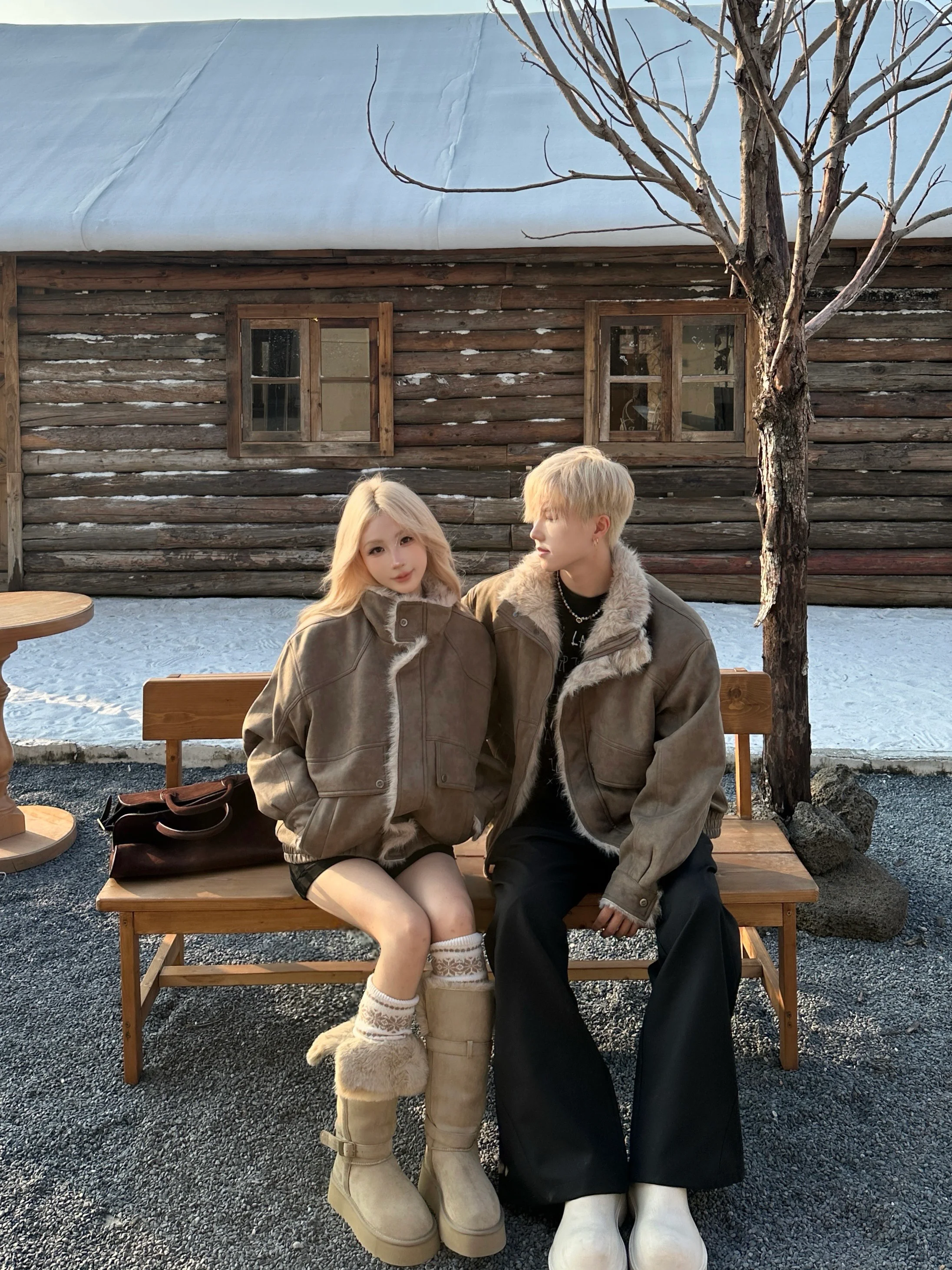 

Ретро американский замшевый джет, зимнее пальто-пилоты на подкладке Thiened Fce для пар, хлопковая одежда, теплое длинное пальто све