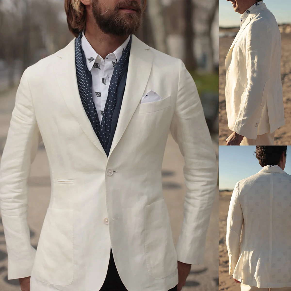 Abiti da uomo classici per lo sposo con risvolto con tacca da sposa indossano smoking Slim Fit Prom solo giacca su misura