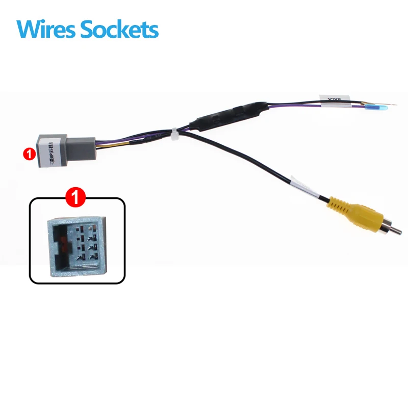 Kenvox Car Auto Reverse Camera Video Output Video Adapter Wiring Cable For Mitsubishi  8pin