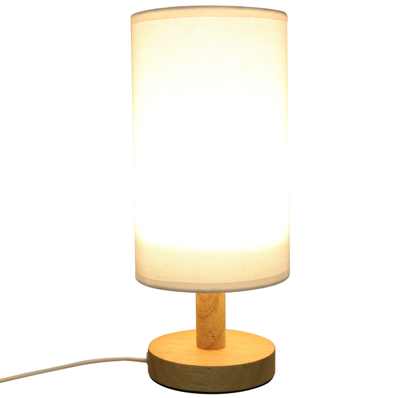 

Table Cloth Wood Modern Bedside Lamp For Bedroom Night Stand Lights Small Desk Lamp Decorative Atmosphere Light Night Light