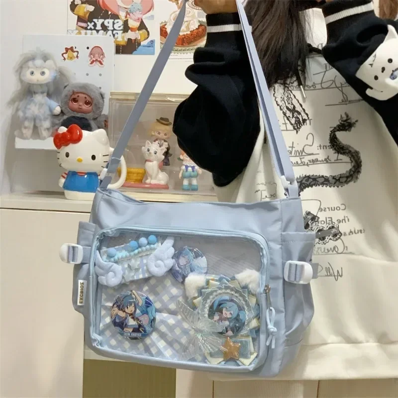 MBTI Luxury Designer Shoulder Bag for Women College Style Casual Fashion Transparent Ita Bag Large Capacity Lolita Jk Handbag image 5