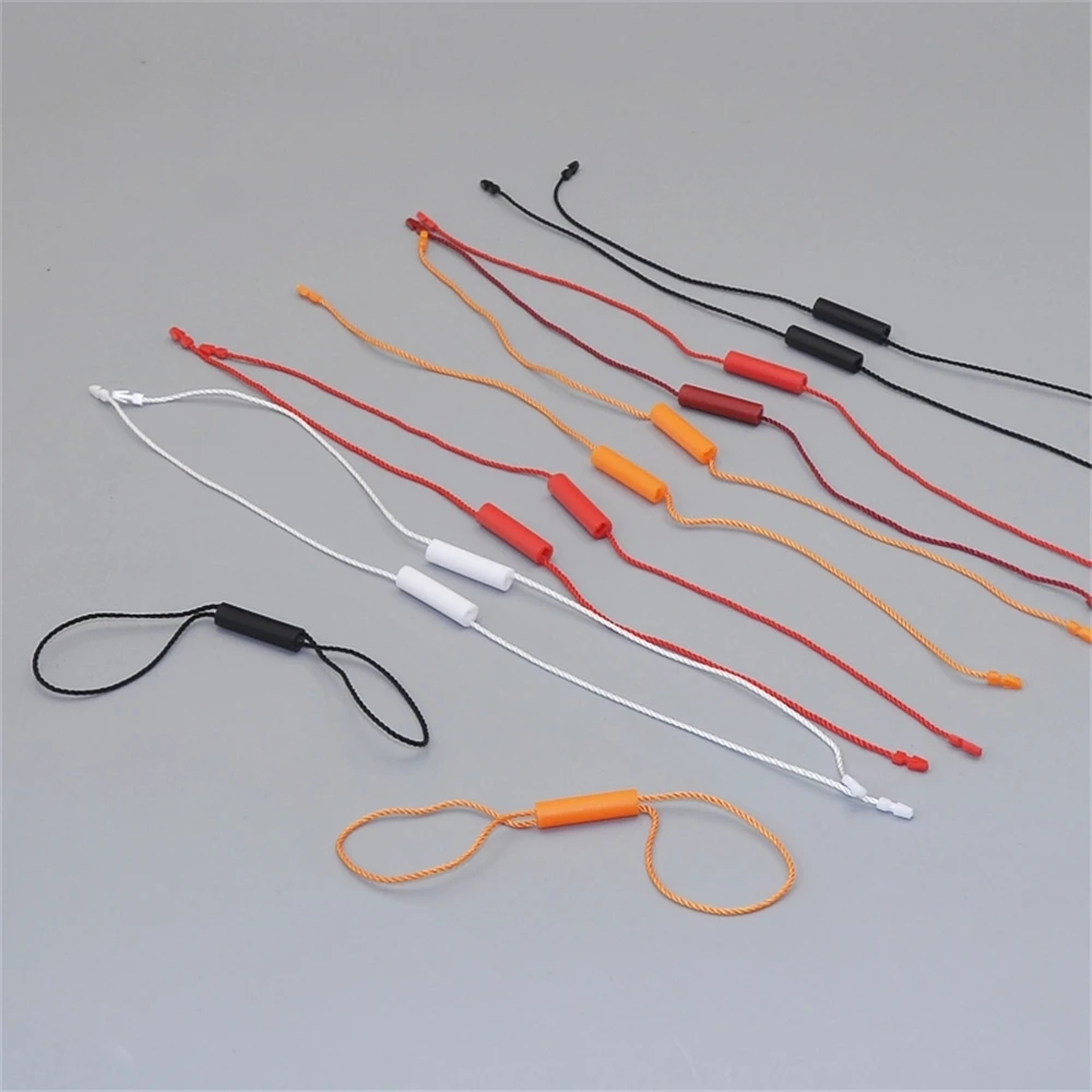 Seal Tag Cotton Strings Bullet Plug, Loop Lock Cord Fastener Plastic Buckle Head Snap Rope Thread Hang Price Tags Bags Clothes