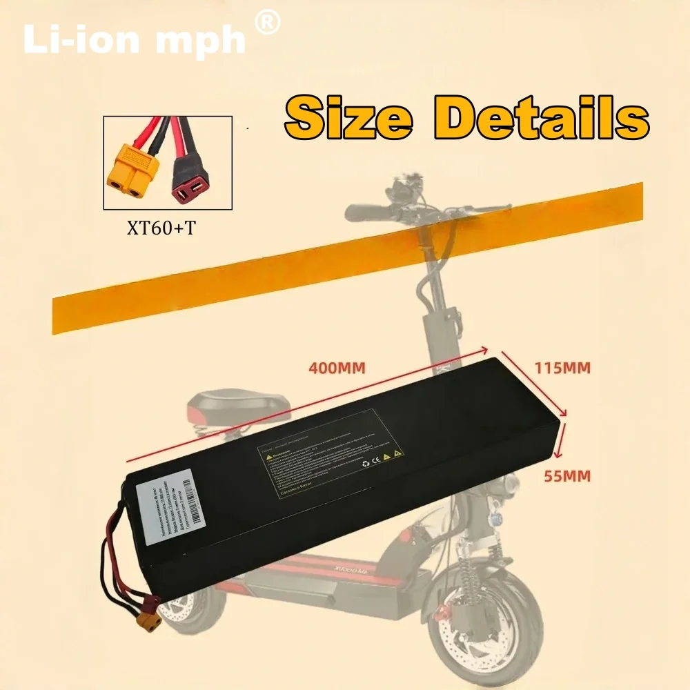 Kugoo Scooter-Akku, Kombination 13S4P, 48 V, 15.000 mAh, integrierter BMS-Ladeschutz, für M4, M4Pro, MaxSpeed-Serie