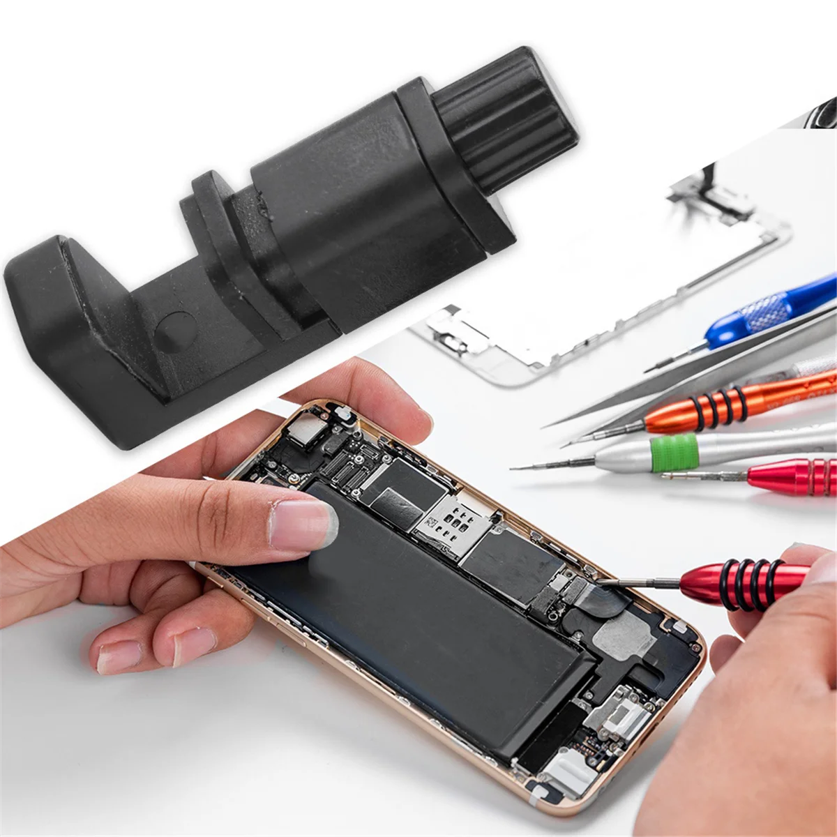 ABZV-4Pcs soporte de abrazadera de fijación Universal herramientas de reparación de teléfonos móviles ajustables pantalla LCD Clip de sujeción Tabllet